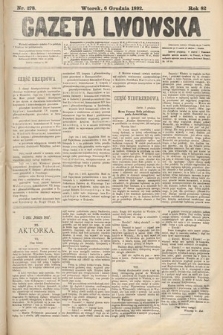 Gazeta Lwowska. 1892, nr 278