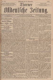 Thorner Ostdeutsche Zeitung. 1894, № 278 (28 November)