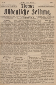 Thorner Ostdeutsche Zeitung. 1895, № 12 (15 Januar)