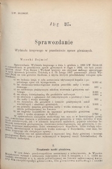 [Kadencja VII, sesja III, al. 35] Alegata do Sprawozdań Stenograficznych z Trzeciej Sesyi Siódmego Peryodu Sejmu Krajowego Królestwa Galicyi i Lodomeryi wraz z Wielkiem Księstwem Krakowskiem z roku 1897/8. Alegat 35