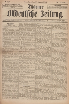Thorner Ostdeutsche Zeitung. Jg.26, № 194 (19 August 1899)