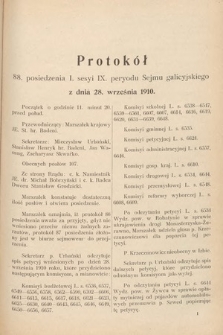 [Kadencja IX, sesja I, pos. 88] Protokoły z I. Sesyi IX. Peryodu Sejmu Krajowego Królestwa Galicyi i Lodomeryi z Wielkiem Księstwem Krakowskiem w r. 1910. T. 3. Protokół 88