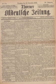 Thorner Ostdeutsche Zeitung. Jg.26, № 274 (21 November 1899) + dod.