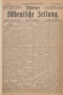 Thorner Ostdeutsche Zeitung. Jg.26, № 306 (31 Dezember 1899) - Zweites Blatt