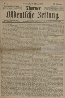 Thorner Ostdeutsche Zeitung. Jg.27, № 29 (4 Februar 1900) + dod.