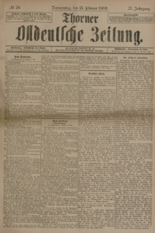Thorner Ostdeutsche Zeitung. Jg.27, № 38 (15 Februar 1900) + dod.