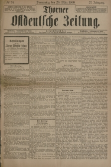 Thorner Ostdeutsche Zeitung. Jg.27, № 74 (29 März 1900) + dod.