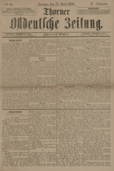 Thorner Ostdeutsche Zeitung. Jg.27, № 93 (22 April 1900) - Zweites Blatt