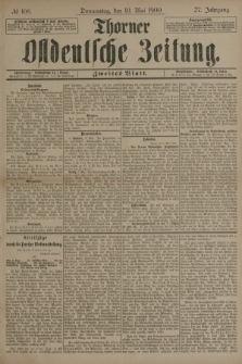 Thorner Ostdeutsche Zeitung. Jg.27, № 108 (10 Mai 1900) - Zweites Blatt