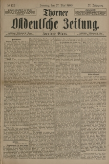 Thorner Ostdeutsche Zeitung. Jg.27, № 122 (27 Mai 1900) - Zweites Blatt