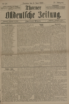 Thorner Ostdeutsche Zeitung. Jg.27, № 128 (2 Juni 1900) - Zweites Blatt