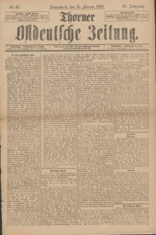 Thorner Ostdeutsche Zeitung. Jg.28, № 40 (16 Februar 1901) + dod.