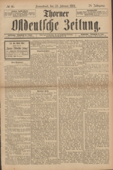 Thorner Ostdeutsche Zeitung. Jg.28, № 46 (23 Februar 1901) + dod.