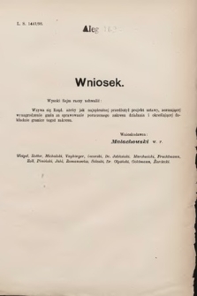 [Kadencja VII, sesja III, al. 162] Alegata do Sprawozdań Stenograficznych z Trzeciej Sesyi Siódmego Peryodu Sejmu Krajowego Królestwa Galicyi i Lodomeryi wraz z Wielkiem Księstwem Krakowskiem z roku 1897/8. Alegat 162