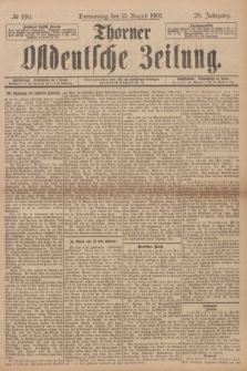 Thorner Ostdeutsche Zeitung. Jg.28, № 190 (15 August 1901) + dod.