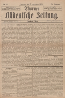 Thorner Ostdeutsche Zeitung. Jg.28, № 217 (15 September 1901) - Zweites Blatt