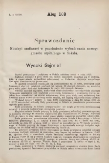 [Kadencja VII, sesja III, al. 169] Alegata do Sprawozdań Stenograficznych z Trzeciej Sesyi Siódmego Peryodu Sejmu Krajowego Królestwa Galicyi i Lodomeryi wraz z Wielkiem Księstwem Krakowskiem z roku 1897/8. Alegat 169