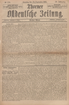 Thorner Ostdeutsche Zeitung. Jg.28, № 229 (29 September 1901) - Erstes Blatt