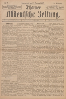 Thorner Ostdeutsche Zeitung. Jg.29, № 15 (18 Januar 1902) + dod.