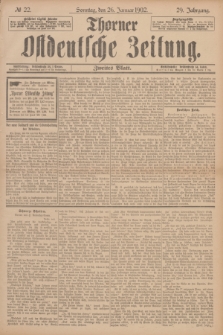 Thorner Ostdeutsche Zeitung. Jg.29, № 22 (26 Januar 1902) - Zweites Blatt