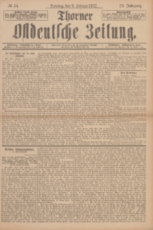 Thorner Ostdeutsche Zeitung. Jg.29, № 34 (9 Februar 1902) + dod.