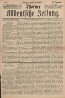 Thorner Ostdeutsche Zeitung. Jg.29, № 87 (15 April 1902) + dod.