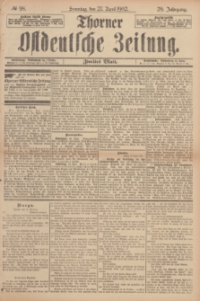 Thorner Ostdeutsche Zeitung. Jg.29, № 98 (27 April 1902) - Zweites Blatt + dod.