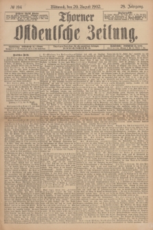 Thorner Ostdeutsche Zeitung. Jg.29, № 194 (20 August 1902) + dod.