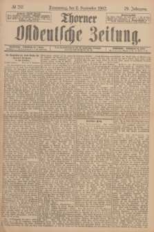 Thorner Ostdeutsche Zeitung. Jg.29, № 213 (11 September 1902) + dod.
