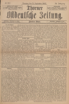 Thorner Ostdeutsche Zeitung. Jg.29, № 222 (21 September 1902) - Zweites Blatt + dod.