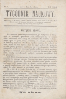 Tygodnik Naukowy. 1865, nr 1 (1 lutego)