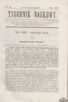 Tygodnik Naukowy. 1865, nr 28 (9 sierpnia)