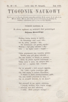 Tygodnik Naukowy. 1865, nr 42/43 (29 listopada)