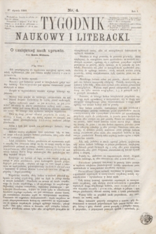 Tygodnik Naukowy i Literacki. R.1, nr 4 (27 stycznia 1866)