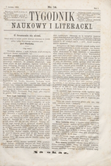 Tygodnik Naukowy i Literacki. R.1, nr 14 (7 kwietnia 1866)