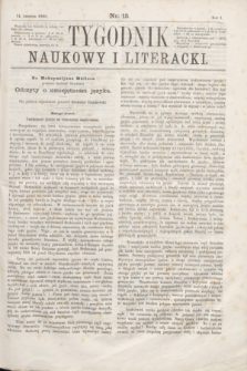 Tygodnik Naukowy i Literacki. R.1, nr 15 (14 kwietnia 1866)