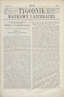 Tygodnik Naukowy i Literacki. R.1, nr 18 (5 maja 1866)