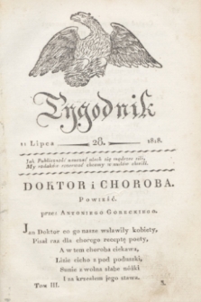 Tygodnik Polski i Zagraniczny. [R.1], T.3, nr 28 (11 lipca 1818)