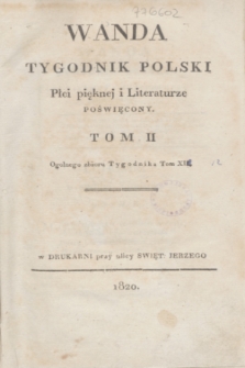 Wanda : tygodnik polski płci pięknej i literaturze poświęcony. [R.3], T.2 (1820)