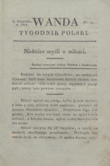 Wanda : tygodnik polski płci pięknej i literaturze poświęcony. R.5, T.1, nr 1 (5 stycznia 1822)