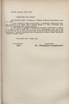 [Kadencja VII, sesja III, al. 235] Alegata do Sprawozdań Stenograficznych z Trzeciej Sesyi Siódmego Peryodu Sejmu Krajowego Królestwa Galicyi i Lodomeryi wraz z Wielkiem Księstwem Krakowskiem z roku 1897/8. Alegat 235