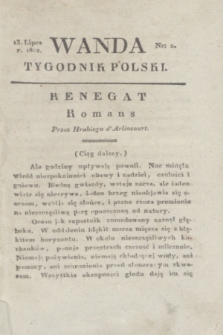 Wanda : tygodnik polski płci pięknej i literaturze poświęcony. R.5, T.3, nr 2 (13 lipca 1822)