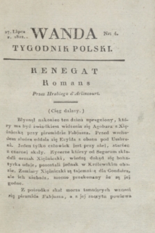 Wanda : tygodnik polski płci pięknej i literaturze poświęcony. R.5, T.3, nr 4 (27 lipca 1822)