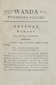 Wanda : tygodnik polski płci pięknej i literaturze poświęcony. R.5, T.3, nr 9 (31 sierpnia 1822)