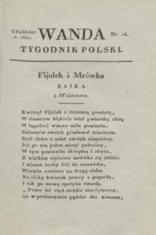 Wanda : tygodnik polski płci pięknej i literaturze poświęcony. R.5, T.4, nr 14 (5 października 1822)