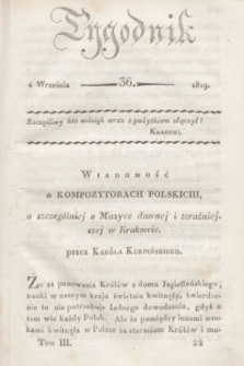 Tygodnik. [R.2], T.3, nr 36 (4 września 1819)