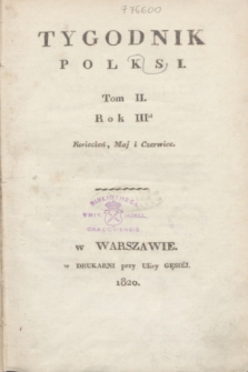 Tygodnik Polski. R.3, T.2 (kwiecień-czerwiec 1820)