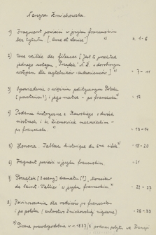Drobne utwory i fragmenty pism Narcyzy Żmichowskiej w jęz. francuskim, powstałe prawdopodobnie w czasie pobytu we Francji w latach 1838-1839