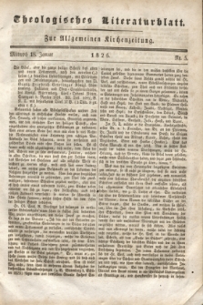 Theologisches Literaturblatt : zur Allgemeinen Kirchenzeitung. 1826, Nr. 5 (18 Januar)