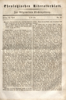 Theologisches Literaturblatt : zur Allgemeinen Kirchenzeitung. 1826, Nr. 30 (14 April)